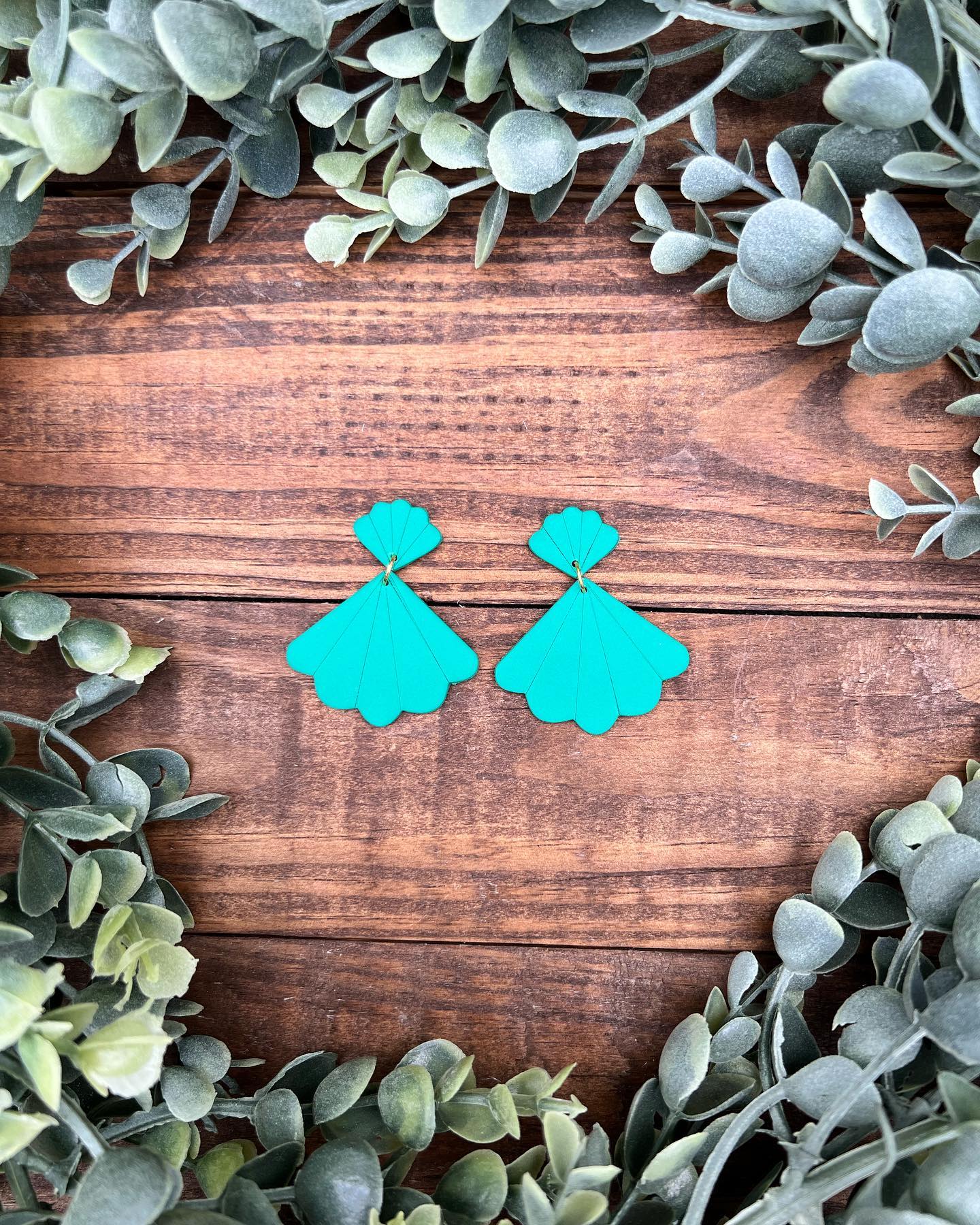 B L U E  or  G R E E N  -  Handmade Clay Earrings