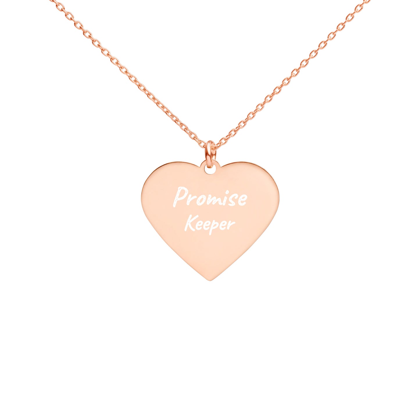 ENGRAVED "Promise Keeper" Heart Necklace - Silver, Gold, Rose Gold