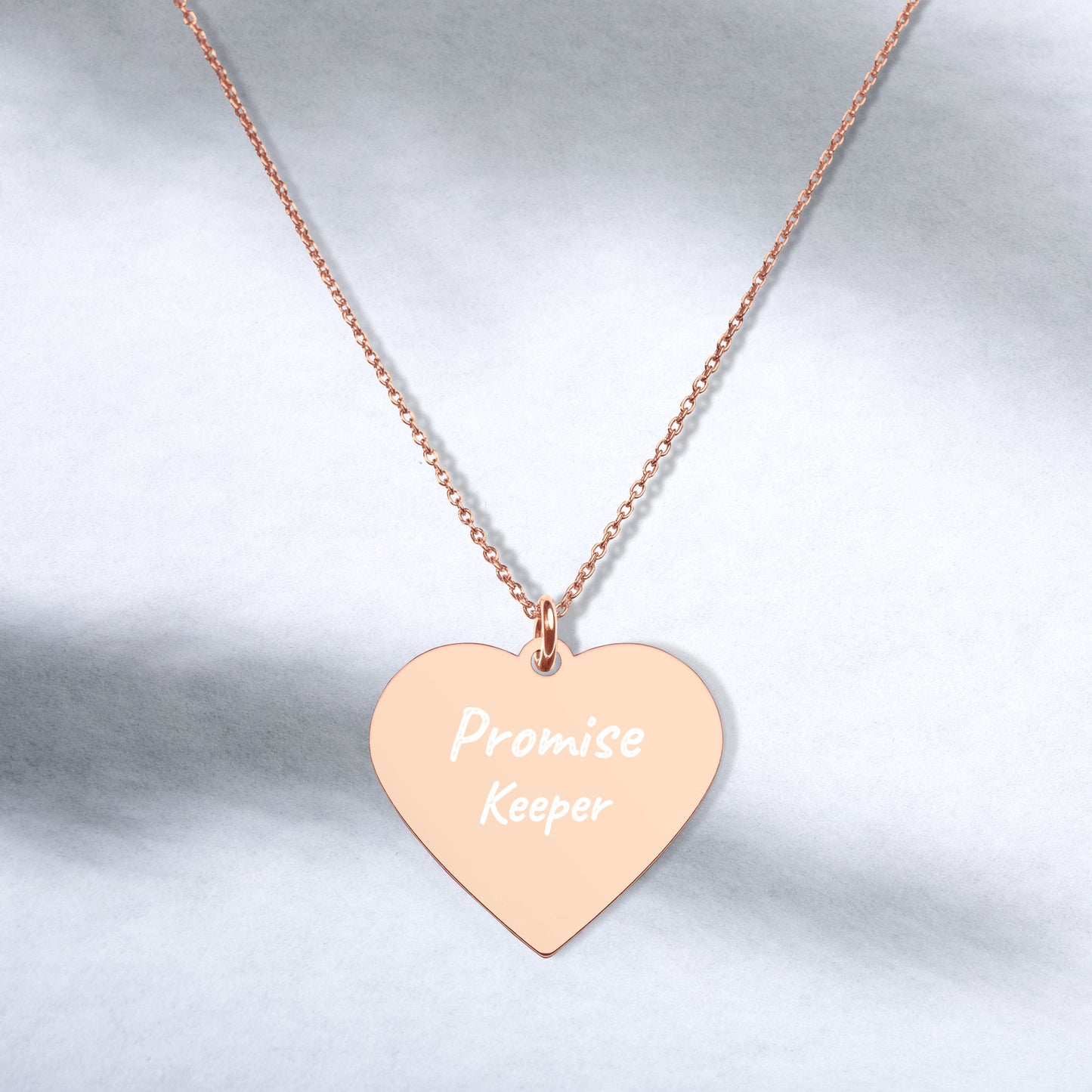 ENGRAVED "Promise Keeper" Heart Necklace - Silver, Gold, Rose Gold