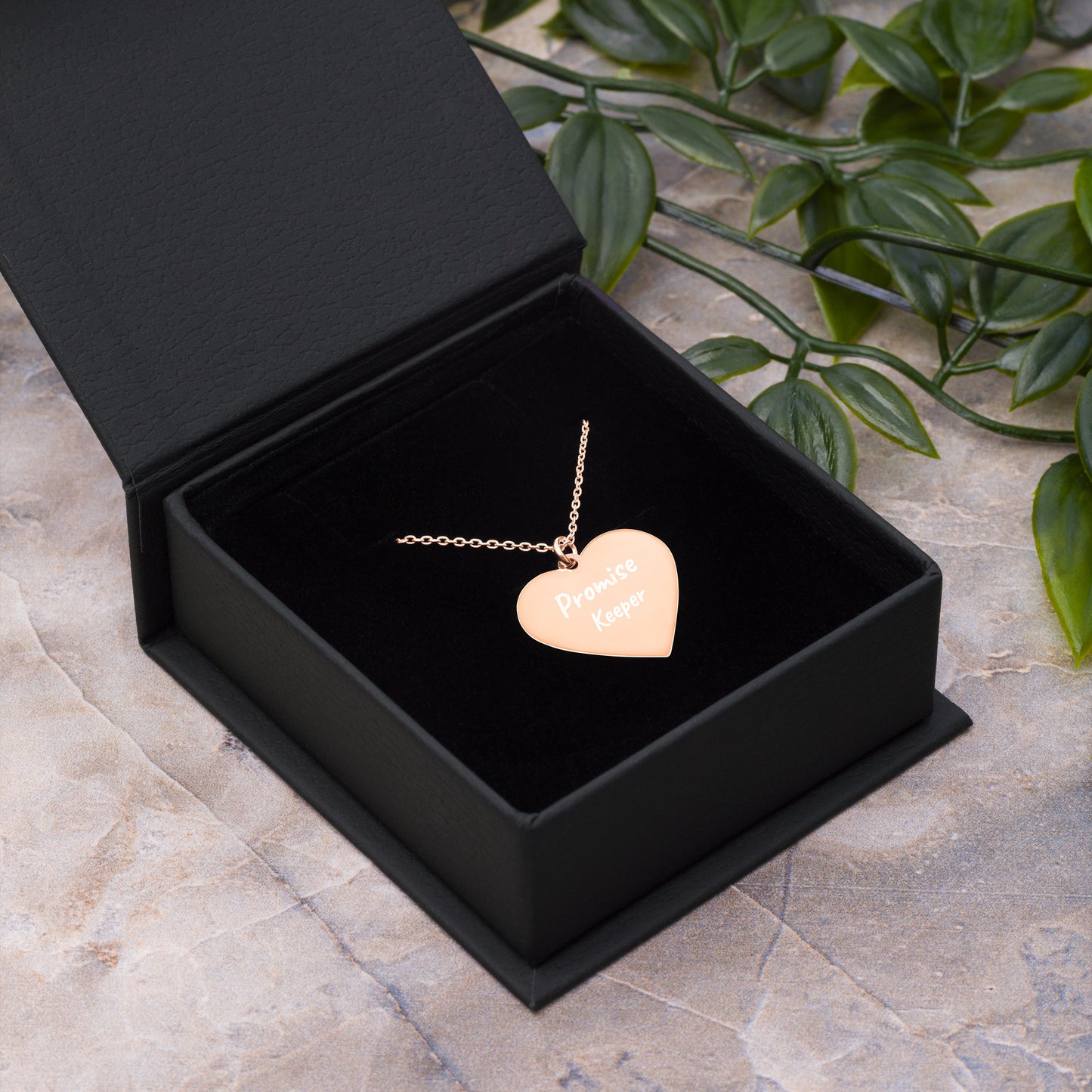 ENGRAVED "Promise Keeper" Heart Necklace - Silver, Gold, Rose Gold