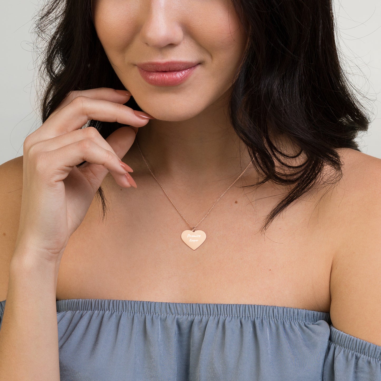 ENGRAVED "Promise Keeper" Heart Necklace - Silver, Gold, Rose Gold