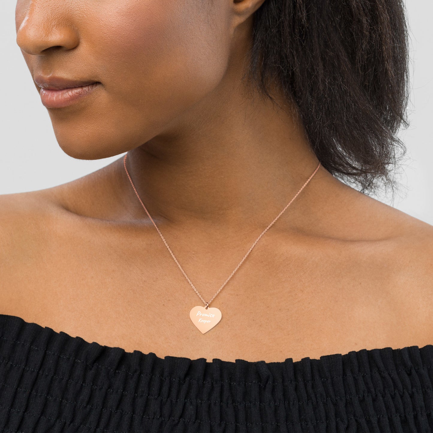 ENGRAVED "Promise Keeper" Heart Necklace - Silver, Gold, Rose Gold