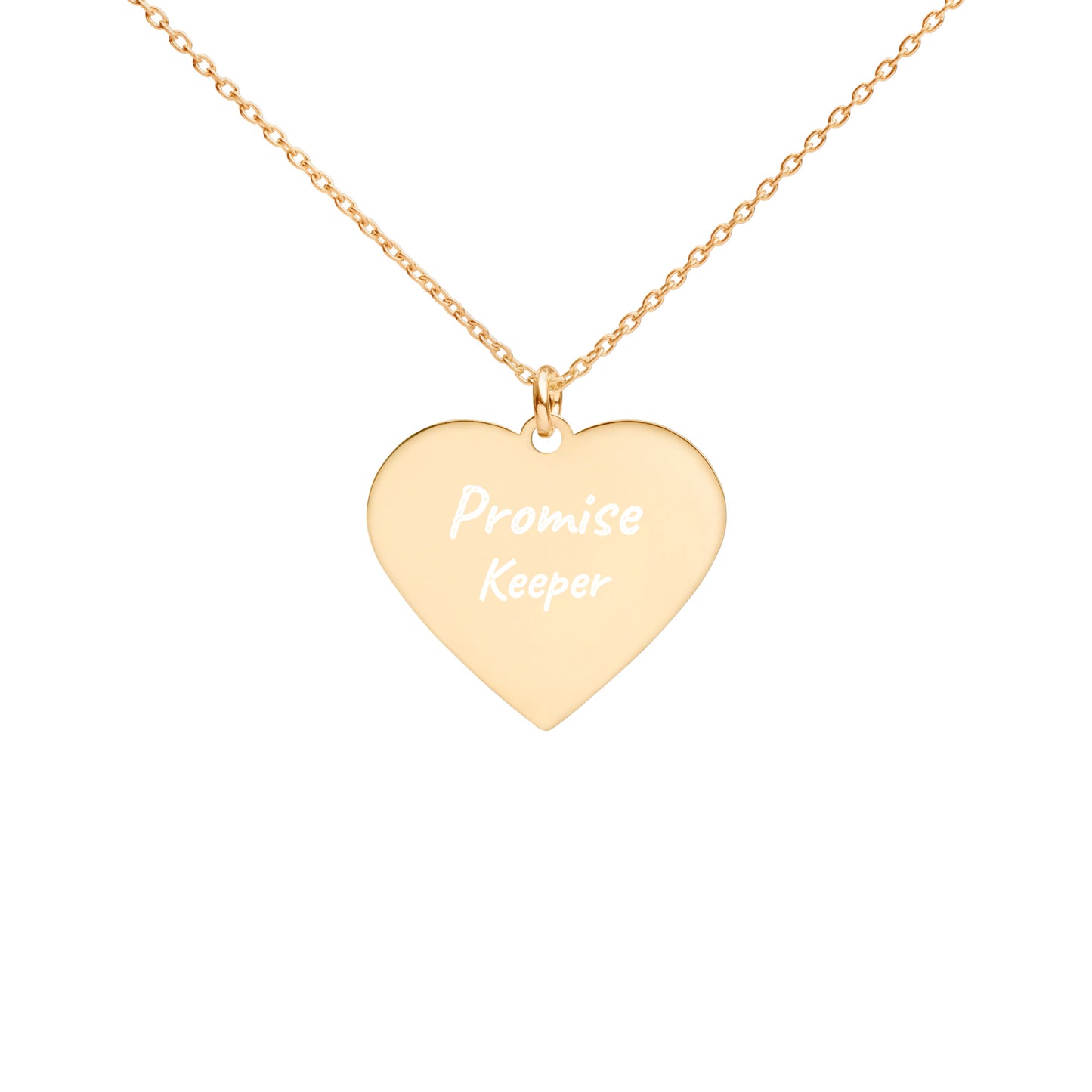 ENGRAVED "Promise Keeper" Heart Necklace - Silver, Gold, Rose Gold