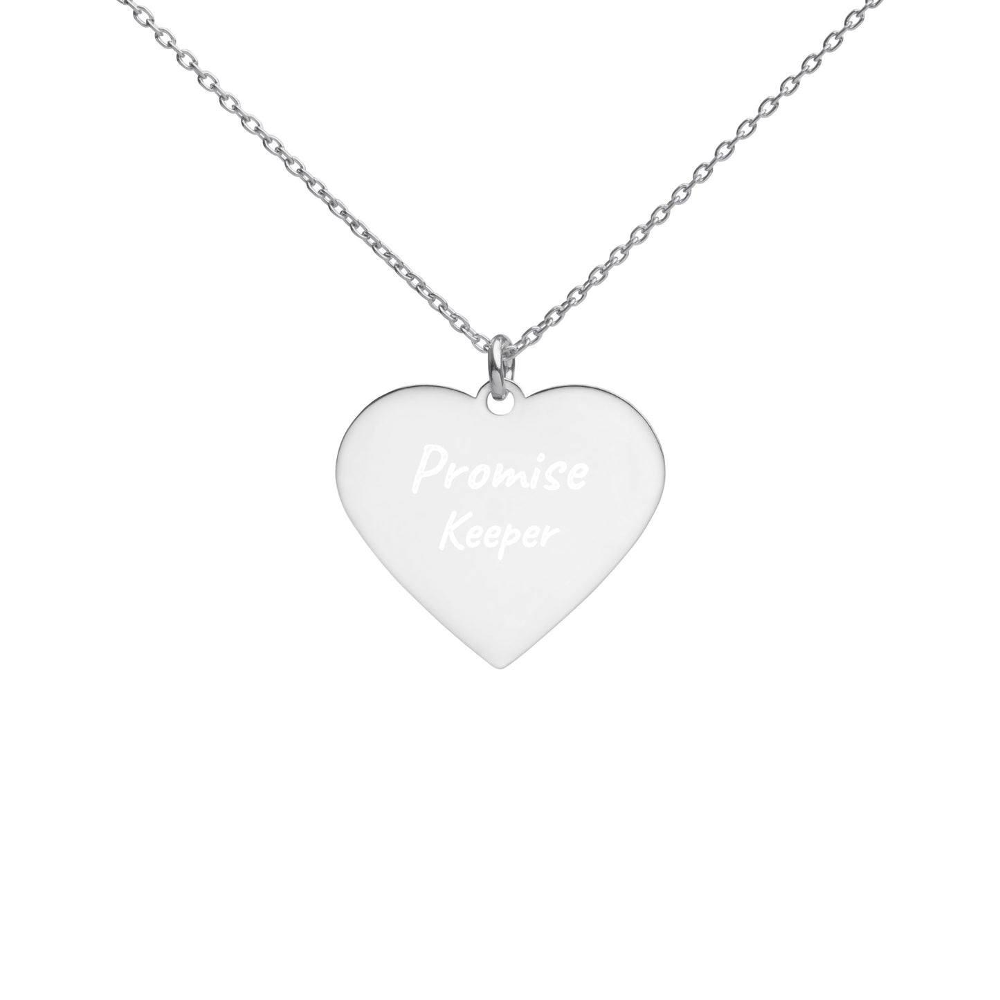 ENGRAVED "Promise Keeper" Heart Necklace - Silver, Gold, Rose Gold